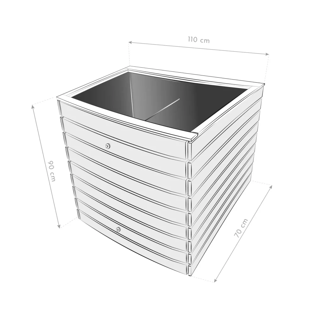 Westmann Hochbeet Asket M, 110×70×90 cm, Natur – Fichtenholz, rückenschonend