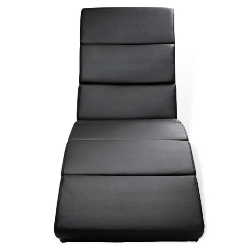 Lounger London schwarzes Kunstleder 186 x 55 x 89cm