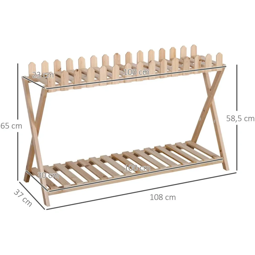 Pflanzenständer - Massivholz - 108 x 37 x 65 cm