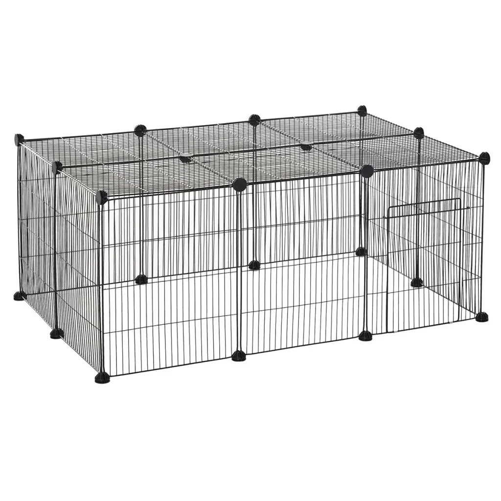 Kleintiergehege kleintierkäfig Freigehege DIY Metall Kätzchen Hase Chinchilla Multi-Winkel-Verbindungen Anti-Rutsch-Matt