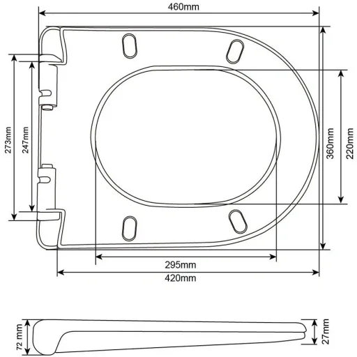 Toilettensitz ultraflach - Schnellmontagesystem
