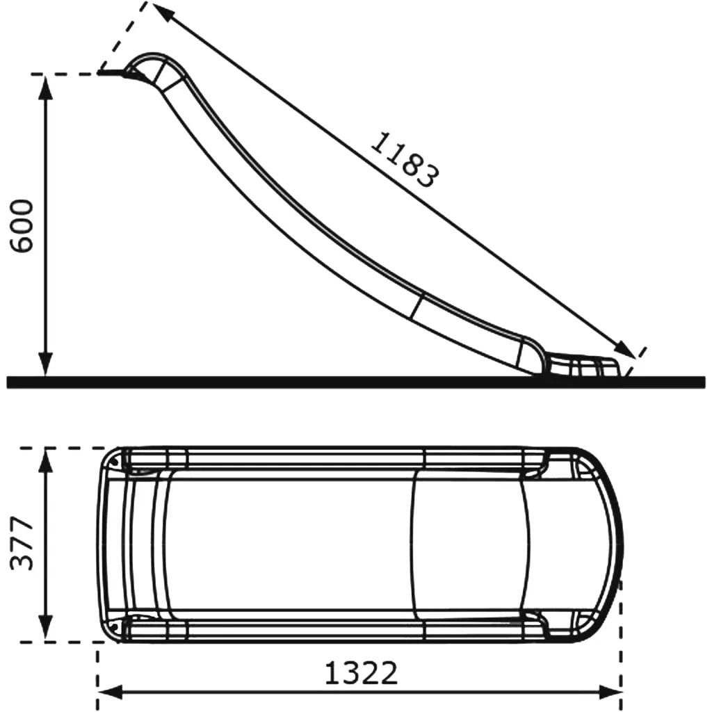 Sky120 Rutsche Blau - 118 cm