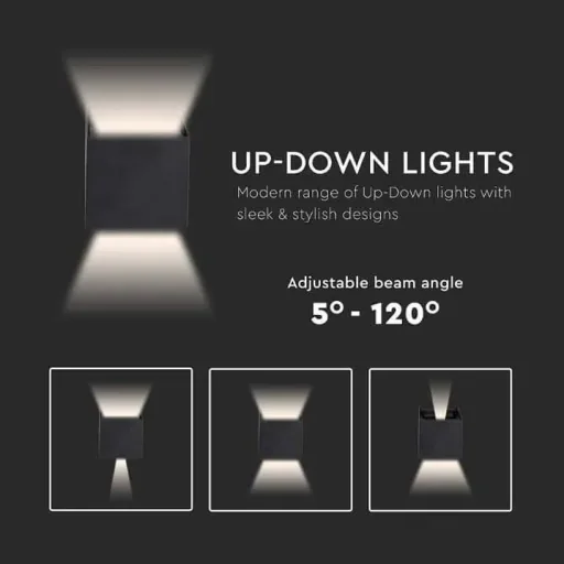 VT-759 LED-Wandleuchte - 5W - 3000K - 700 Lumen - Schwarz