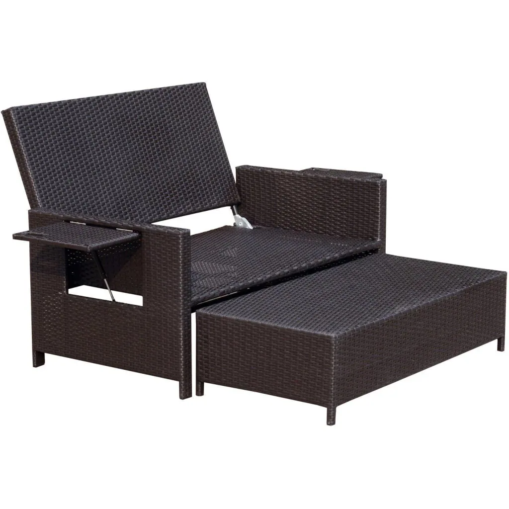 Polyrattan Lounge-Sofa mit Kissen