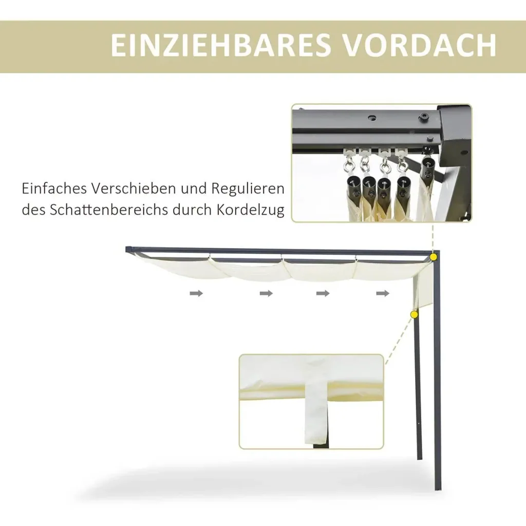 7-teiliges Gartenmöbel-Set mit Sonnenschirmöffnung im Tisch, Pappelholz, Farbe Teak