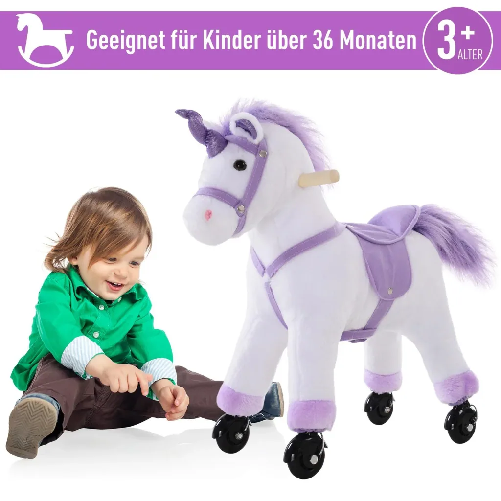 Plüsch-Einhorn auf Rollen