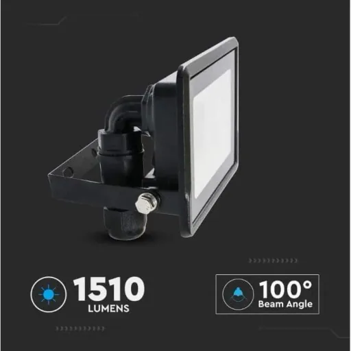 VT-128 LED-Flutlicht - 20 W - 1510 Lm - 4000K - Schwarz