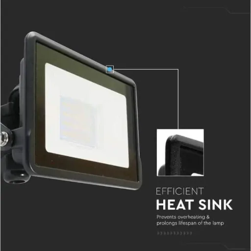 VT-128 LED-Flutlicht - 20 W - 1510 Lm - 4000K - Schwarz