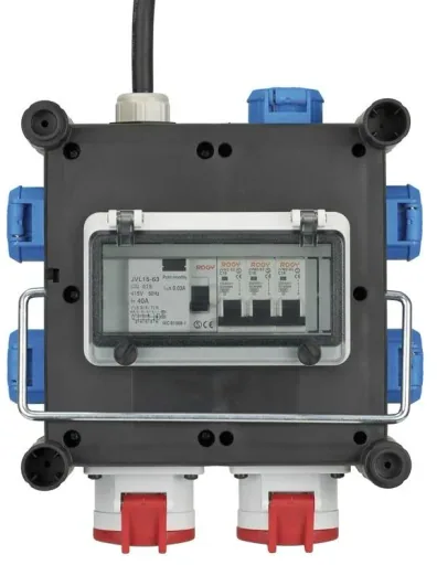 Kompakter Gummi-Stromverteiler BSV 3 FI/16 2 IP44