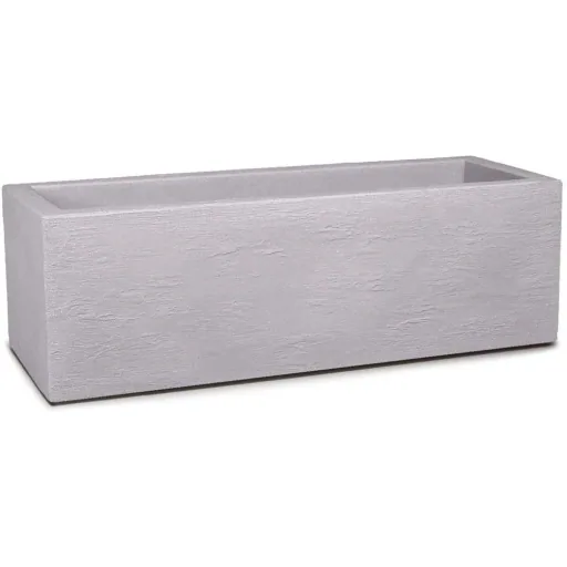Pflanzgefäß Polyrattan-Look anthrazit 60x25x46cm