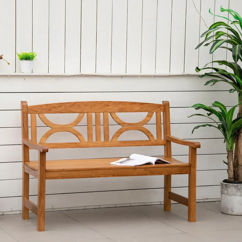 2-Sitzer Gartenbank Massivholz 123 x 61 x 89,5 cm