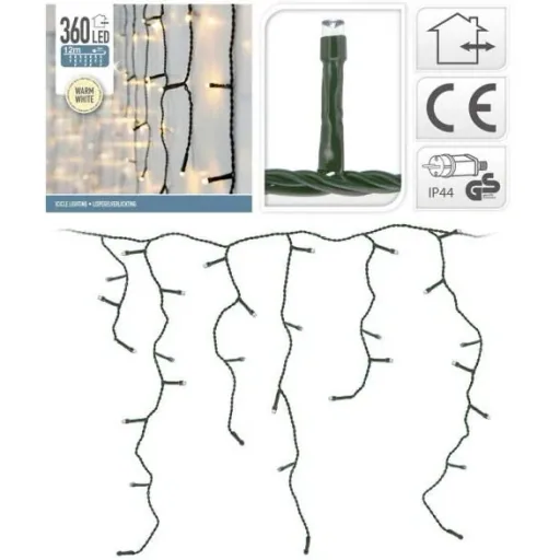 IJspegel verlichting 360 LED's warm wit binnen/buiten 12 meter IP44