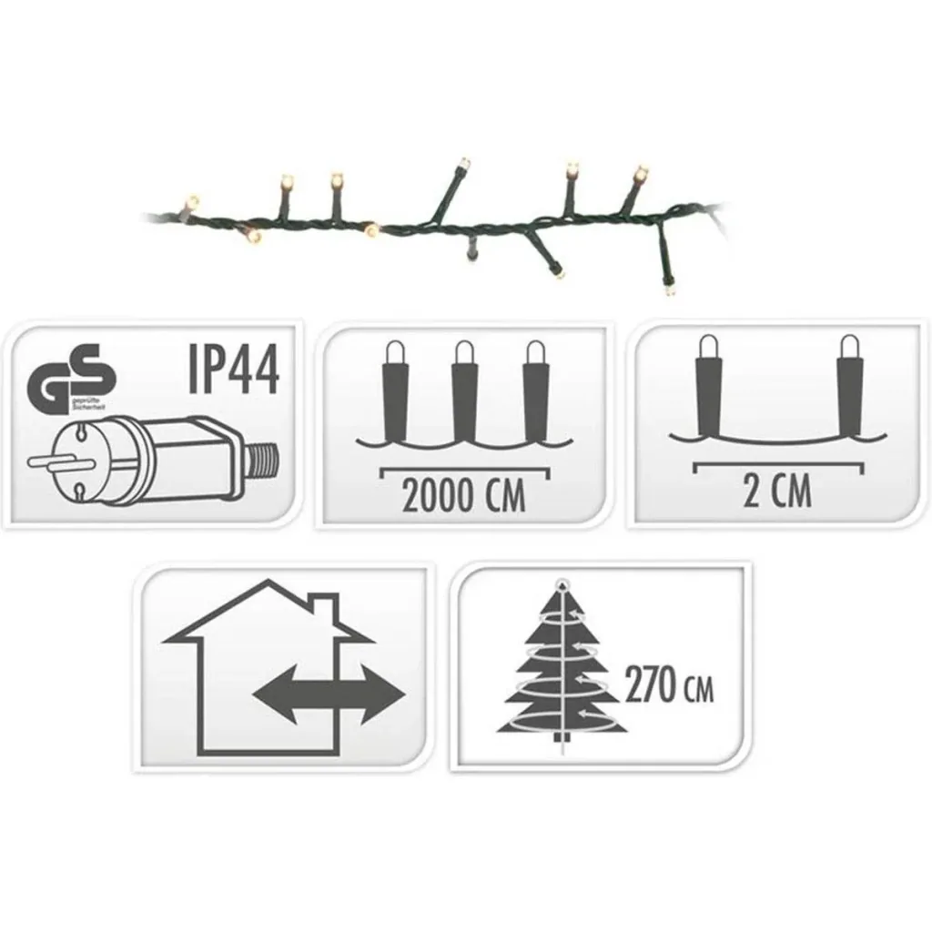 Weihnachtsbeleuchtung Snakelight 1000 LED - 40 Meter - warmweiß - Microcluster