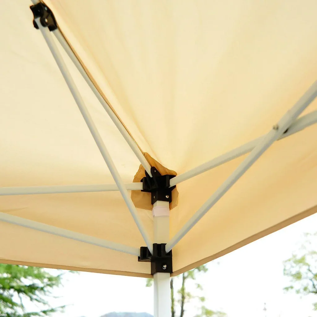 Faltpavillon Faltzelt mit Seitenwänden 3x3m Stahl Beige