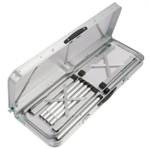 Campingbank 3 Stück weiß Aluminium klappbar