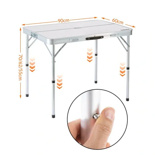 Campingbank 3 Stück weiß Aluminium klappbar