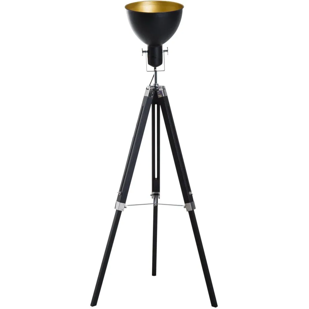 Stehlampe Dreibein Stehleuchte höhenverstellbar 108-152cm E27 Industrial Schwarz